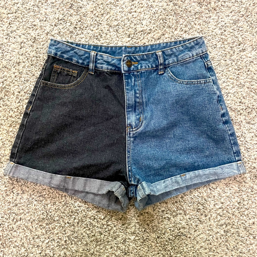 Two Tone Jean Shorts
